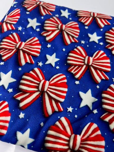 USA 3D Coquette Bullet Fabric, Soft Textured Stretchy Bullet Fabrics