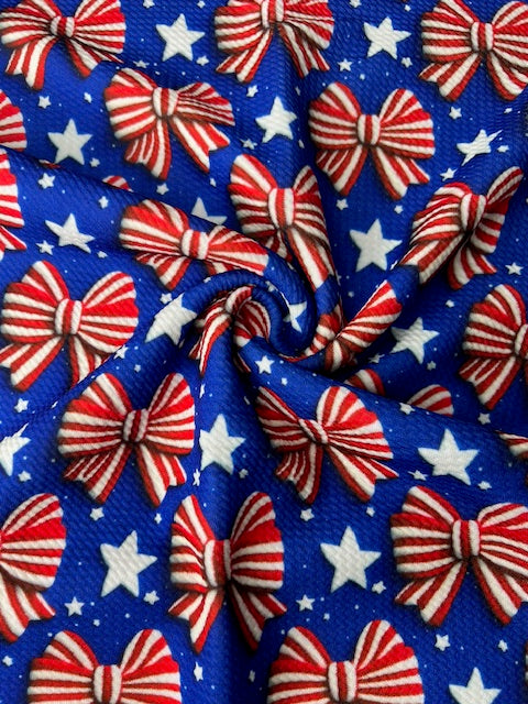 USA 3D Coquette Bullet Fabric, Soft Textured Stretchy Bullet Fabrics