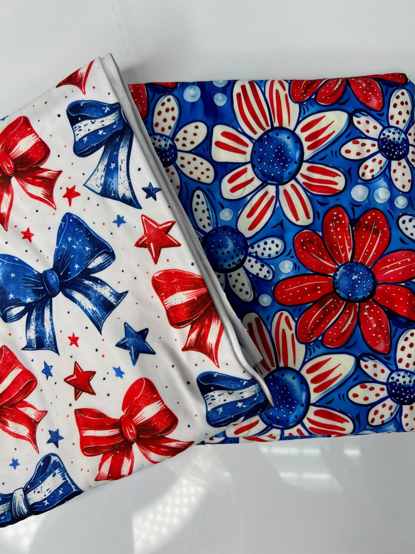 USA Coquette Bows DBP Fabric, Super Soft & Stretchy DBP Fabrics
