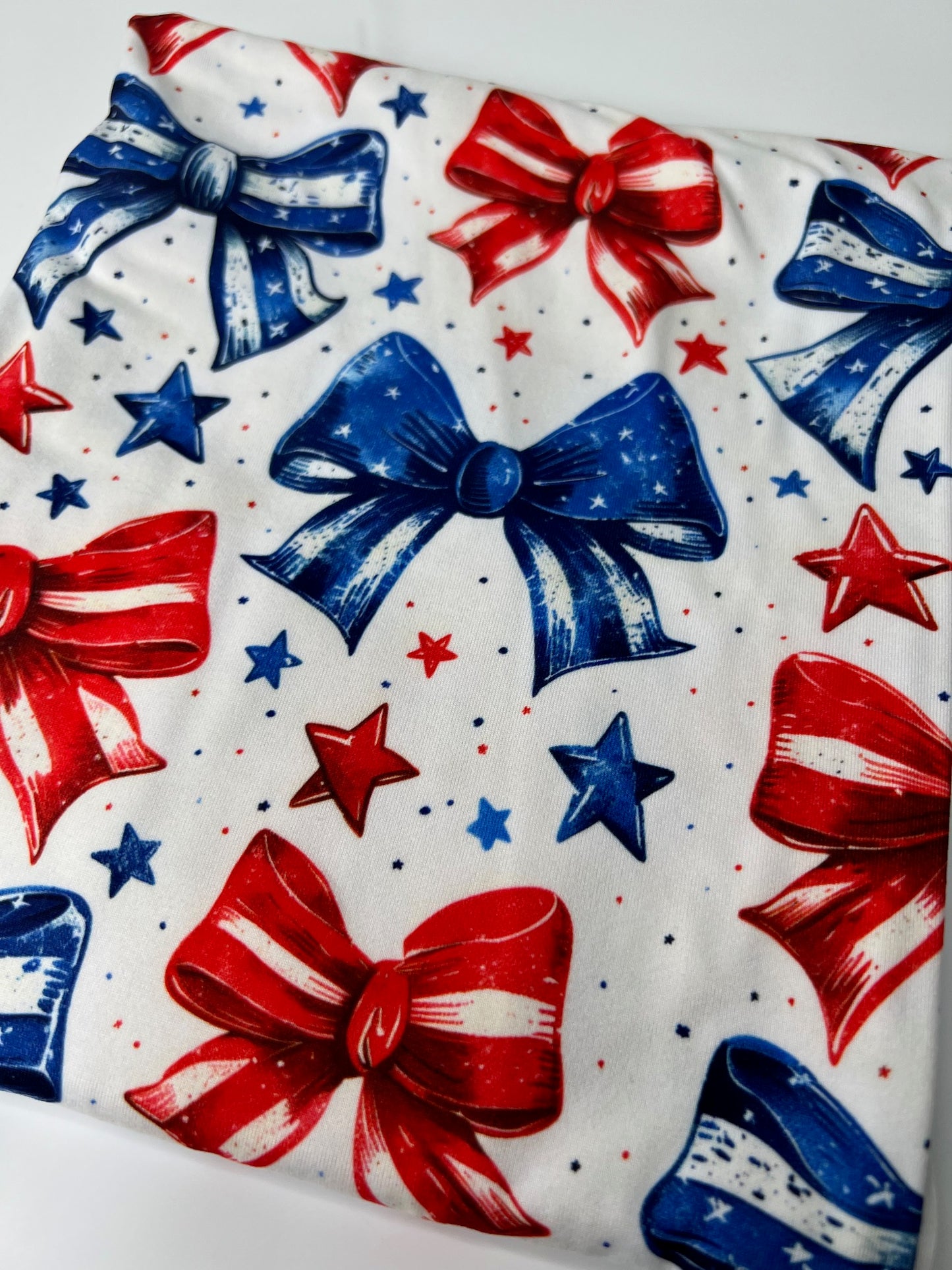 USA Coquette Bows DBP Fabric, Super Soft & Stretchy DBP Fabrics