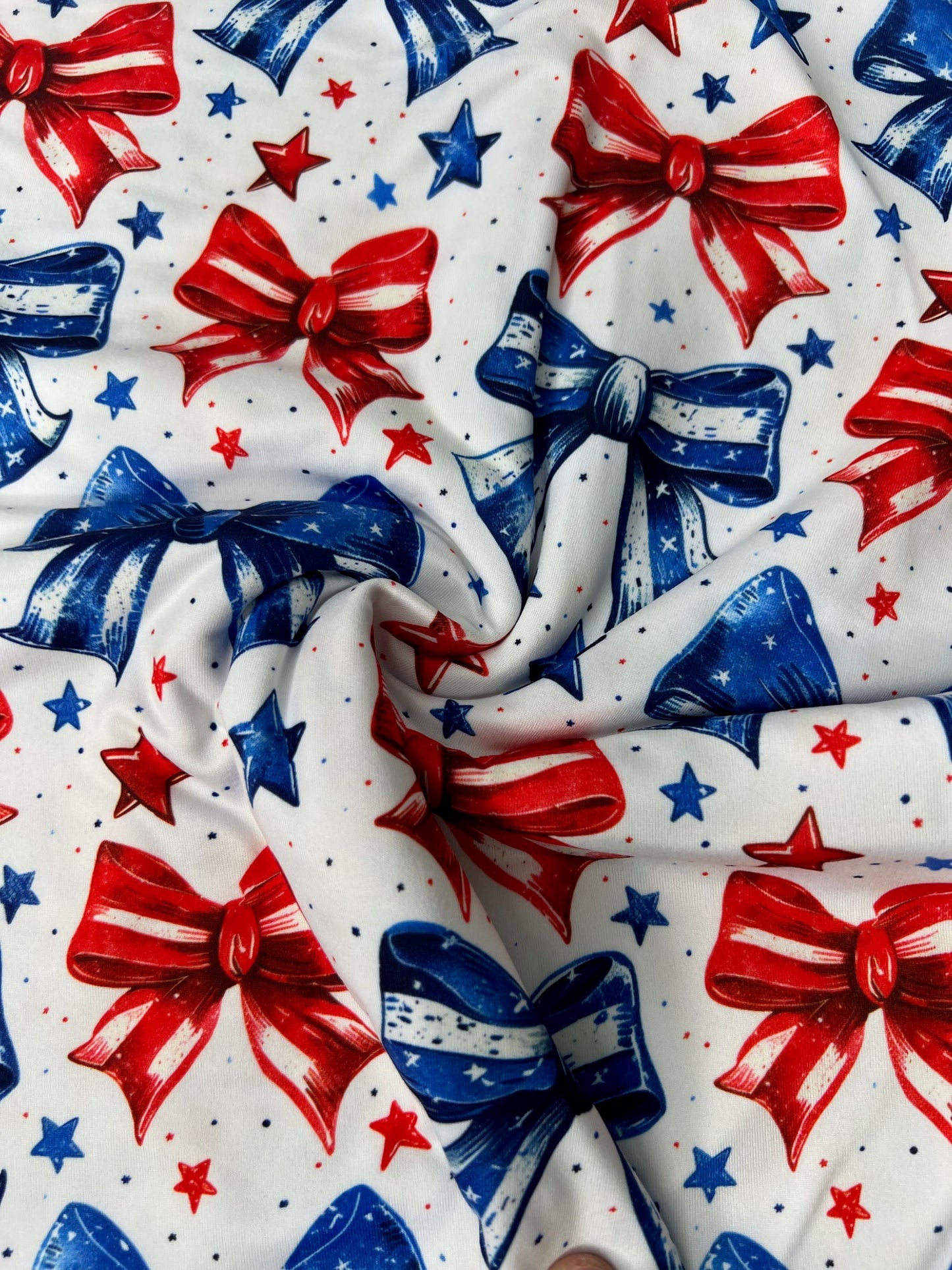 USA Coquette Bows DBP Fabric, Super Soft & Stretchy DBP Fabrics