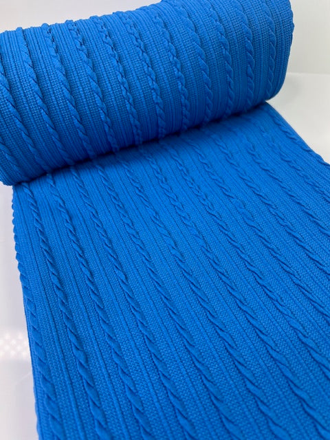 Royal Blue Cable Rib Knit Fabric