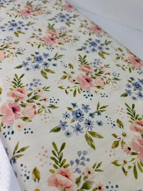 Wanderlust Bouquet 100% Cotton, Cate & Rainn Wanderlust Bouquet Floral Cotton Fabric, Quilting Cotton