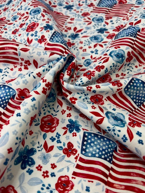 Freedom Flags 100% Cotton, Cate & Rainn Freedom Flags Cotton Fabric, Quilting Cotton