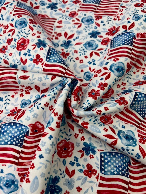 Freedom Flags 100% Cotton, Cate & Rainn Freedom Flags Cotton Fabric, Quilting Cotton