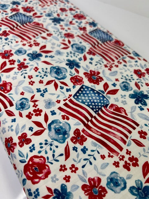 Freedom Flags 100% Cotton, Cate & Rainn Freedom Flags Cotton Fabric, Quilting Cotton