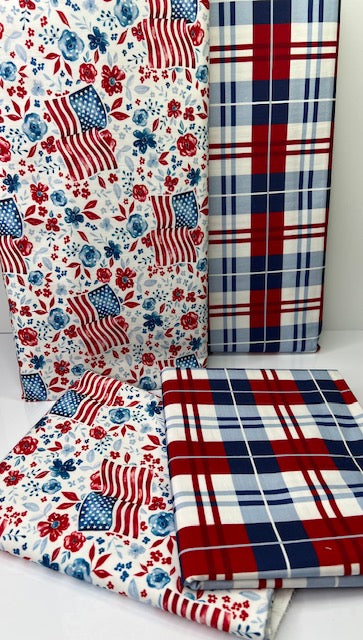 Freedom Flags 100% Cotton, Cate & Rainn Freedom Flags Cotton Fabric, Quilting Cotton