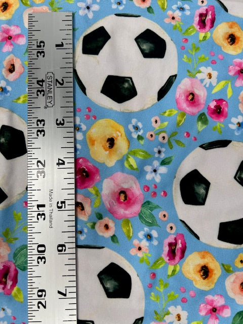 Floral Soccer DBP Fabric, Super Soft Stretchy DBP Fabrics