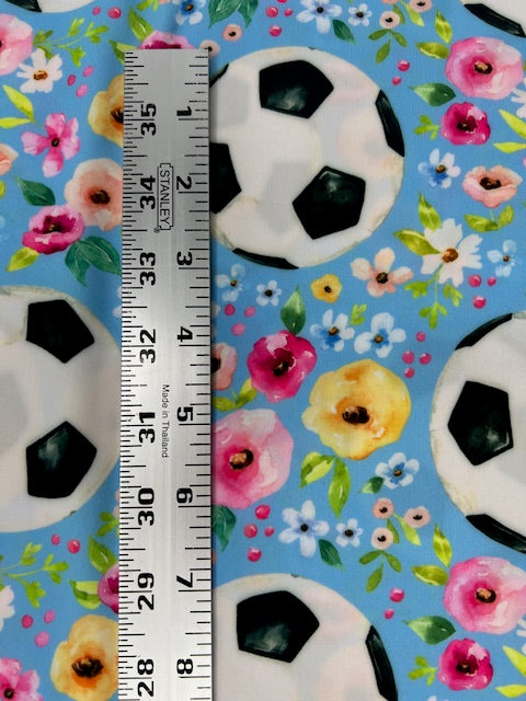 Floral Soccer Spandex 250 Fabric, Super Nice Weight, Stretchy Spandex Fabric.