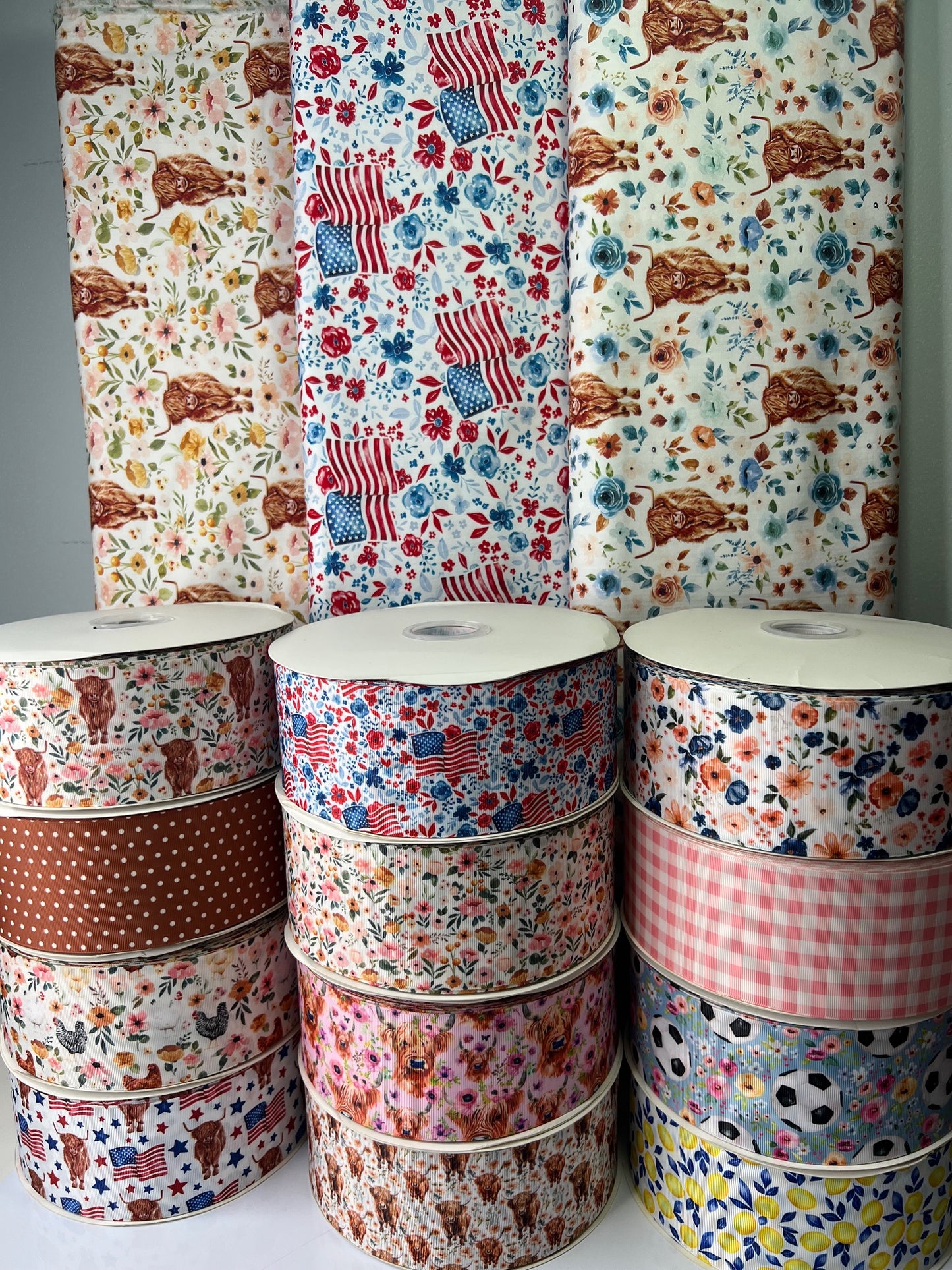 3" Highland Cow Grosgrain Ribbon - A Touch of Rustic Charm