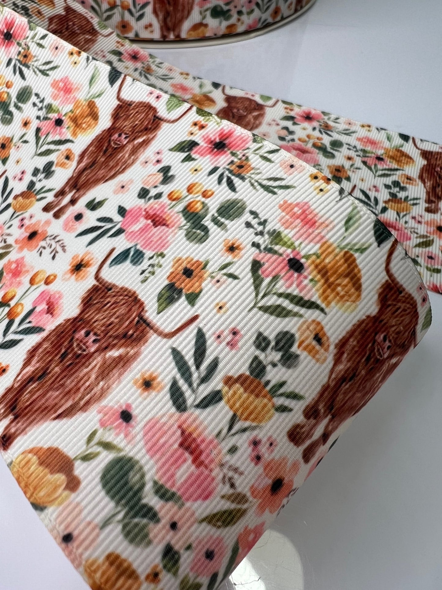 3" Highland Cow Grosgrain Ribbon - A Touch of Rustic Charm