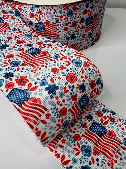 3" USA Patriotic Flags Grosgrain Ribbon: Celebrate in Style!
