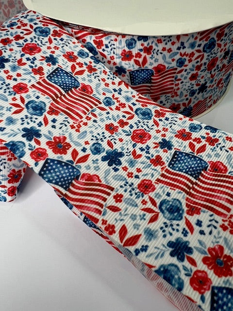 3" USA Patriotic Flags Grosgrain Ribbon: Celebrate in Style!
