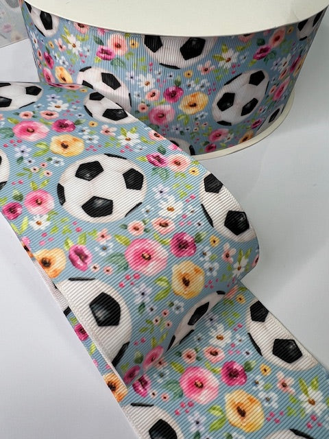 3" Soccer Ball Grosgrain Ribbon: Score Big Style! ⚽️
