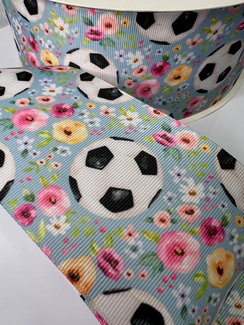3" Soccer Ball Grosgrain Ribbon: Score Big Style! ⚽️