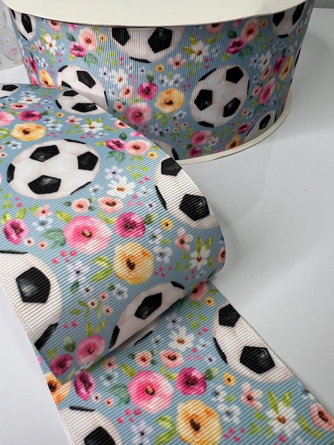 3" Soccer Ball Grosgrain Ribbon: Score Big Style! ⚽️