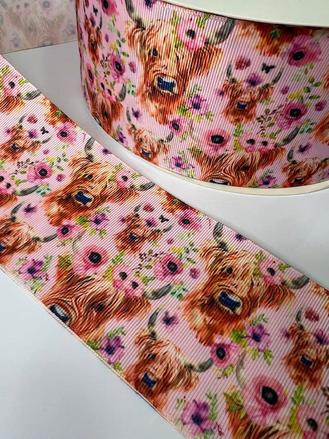3" Furry Highland Cow Grosgrain Ribbon: A Whimsical Touch 🐮