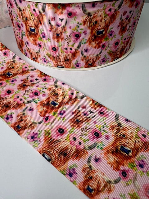 3" Furry Highland Cow Grosgrain Ribbon: A Whimsical Touch 🐮