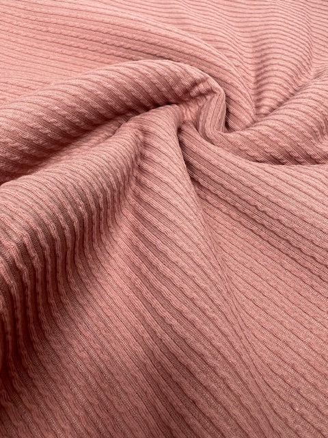 Rose Cozy Rib Knit, Rib Knit Medium-Heavy Weight