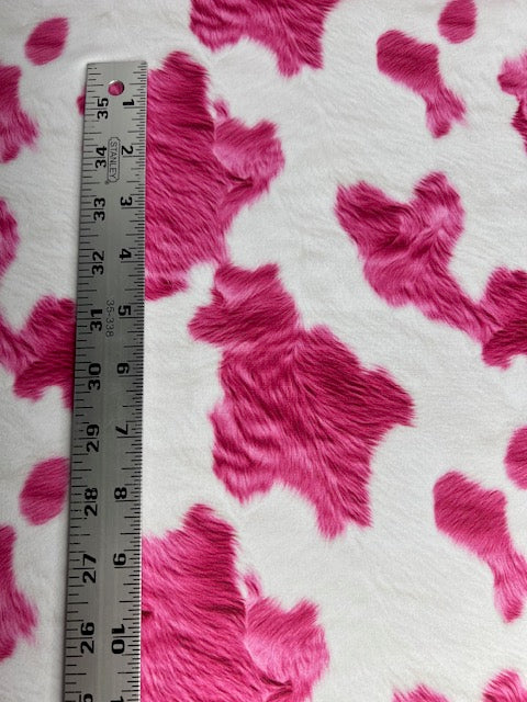 Howdy Western Pink Cowhide Fur DBP Fabric