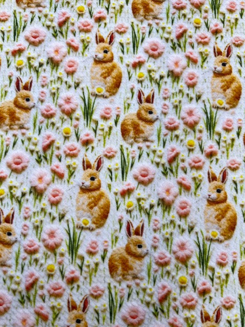 Dainty Spring Bunnies Bullet Fabric