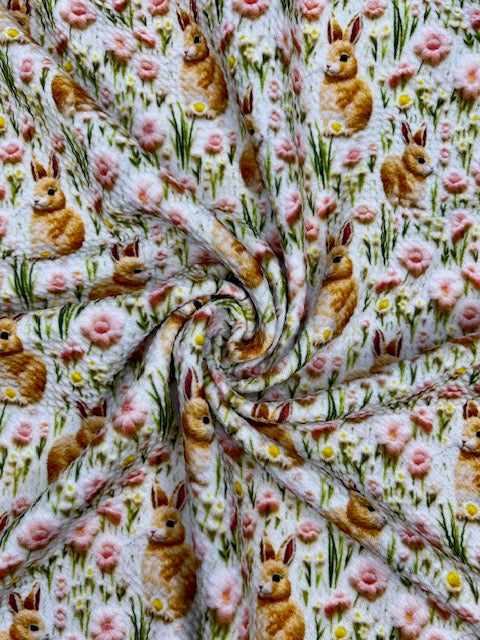 Dainty Spring Bunnies Bullet Fabric