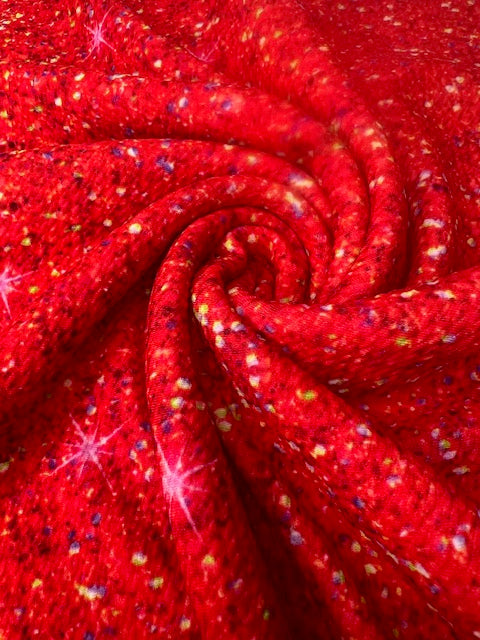 Red Faux Glitter Bullet Fabric