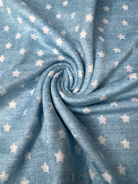 USA Vintage Denim Stars DBP Fabric, Super Soft & Stretchy DBP Fabrics