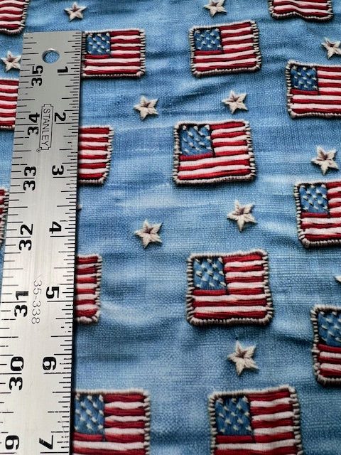 USA Vintage Denim Flags DBP Fabric, Super Soft & Stretchy DBP Fabrics