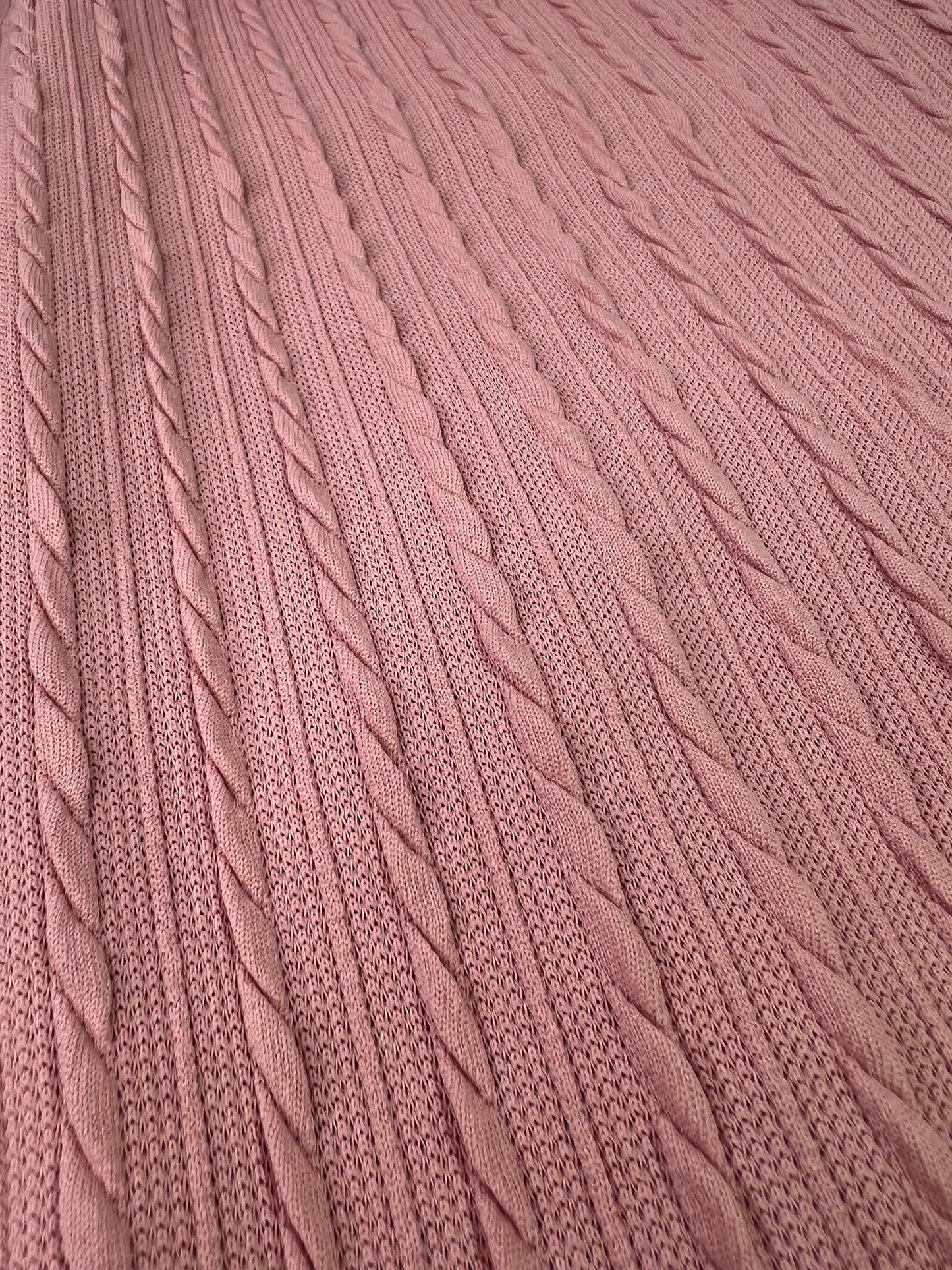 mauve cable knit