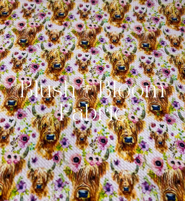 Highland Cows Floral Spring Watercolor Bullet