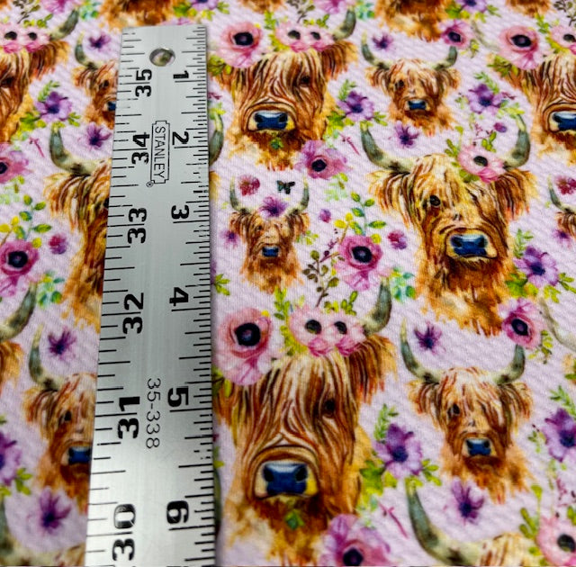Highland Cows Floral Spring Watercolor Bullet