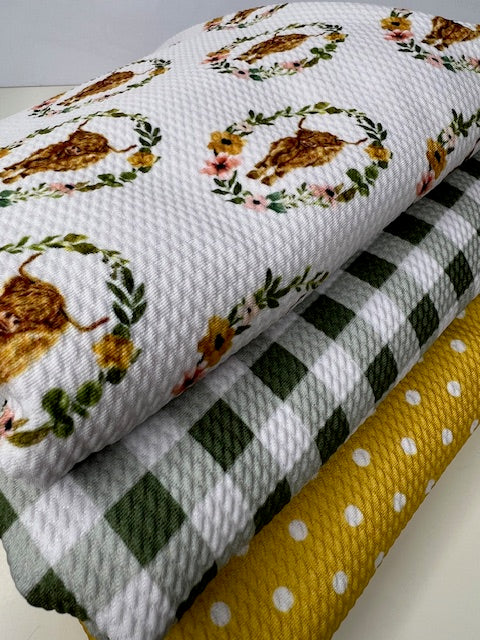 Cate & Rainn Charlotte Gingham Green Bullet Fabric