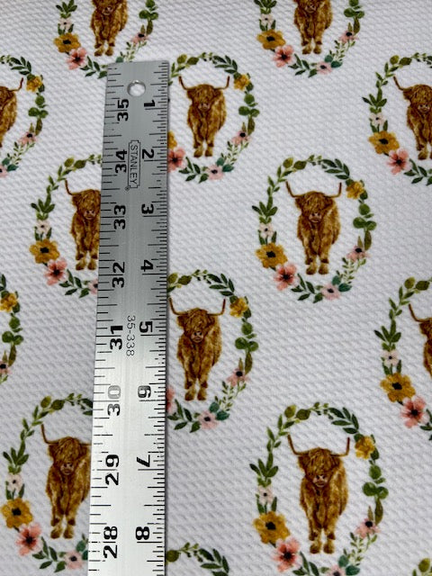 Cate & Rainn Charlotte Highland Cow Wreath Bullet Fabric