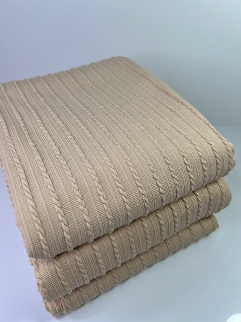 Oatmeal Cable Rib Knit Fabric
