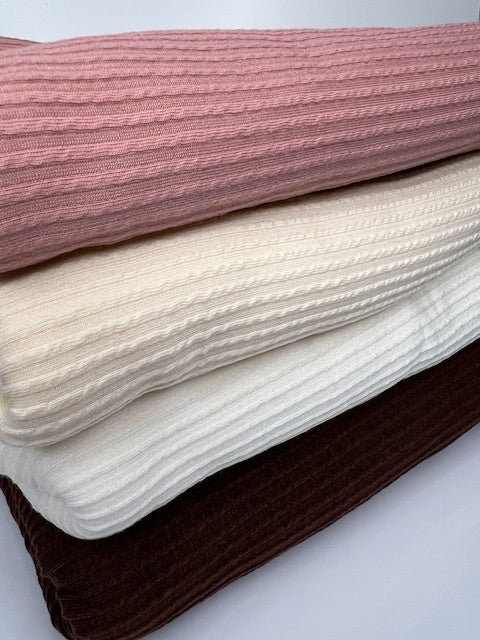Rose Cozy Rib Knit, Rib Knit Medium-Heavy Weight