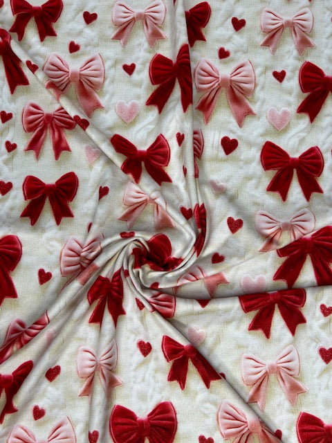 Coquette Red Pink Hearts DPB Fabric