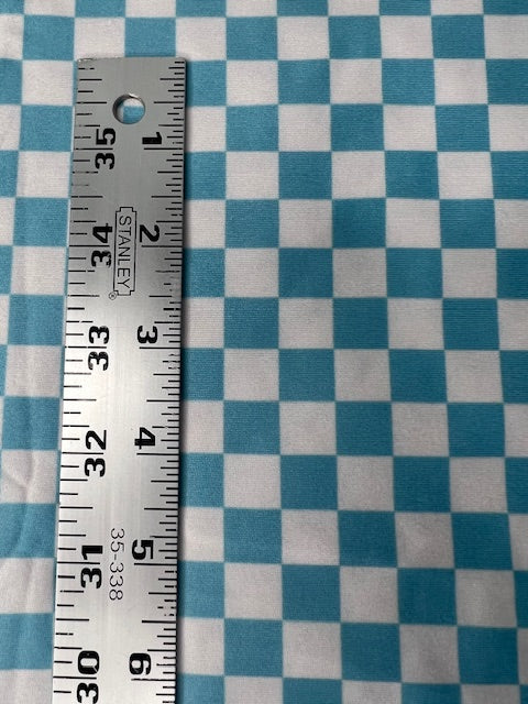 Retro Patterns, Checkered Aqua and White DBP Fabric