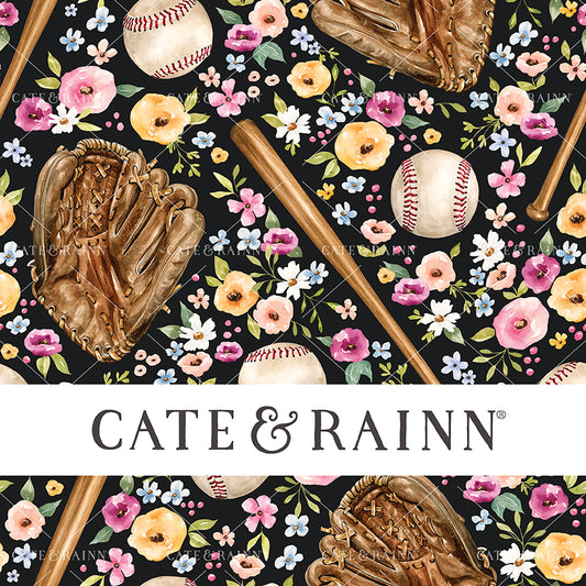 Cate & Rainn Melody Baseball Game Floral Black