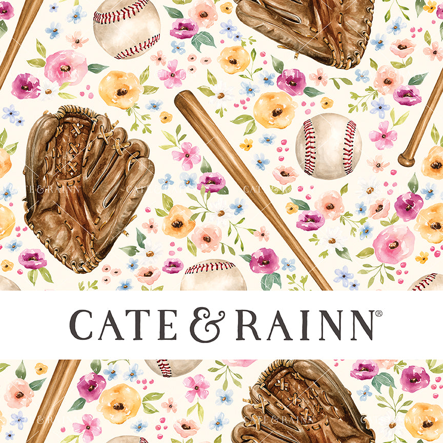 Cate & Rainn Melody Baseball Game Floral Cream