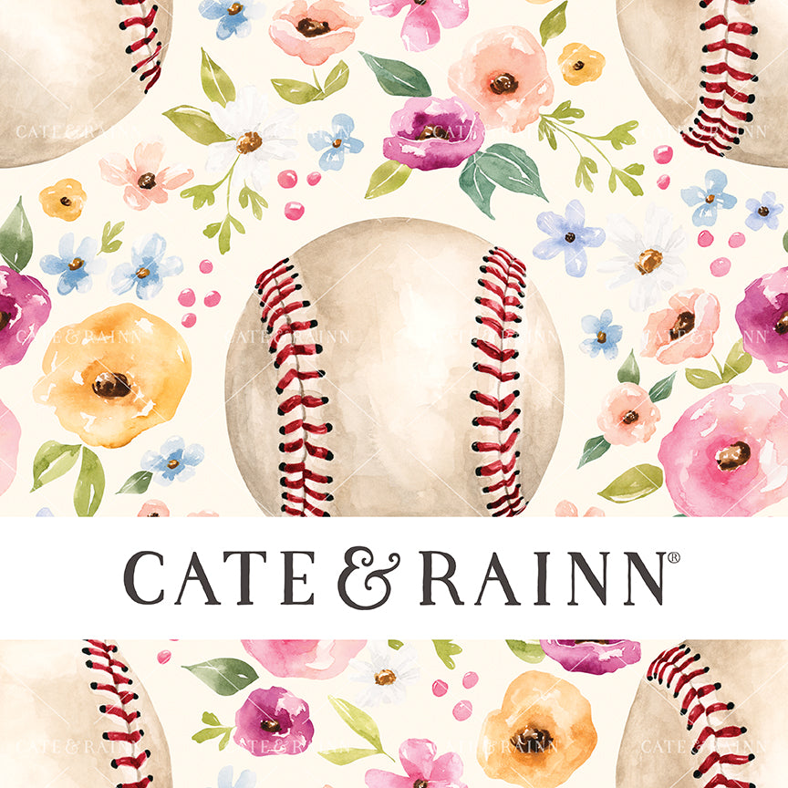 Cate & Rainn Melody Baseball Floral Cream