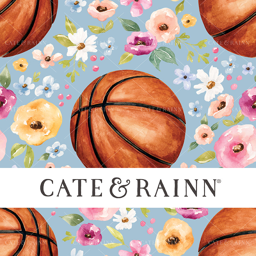 Cate & Rainn Melody Basketball Floral Blue