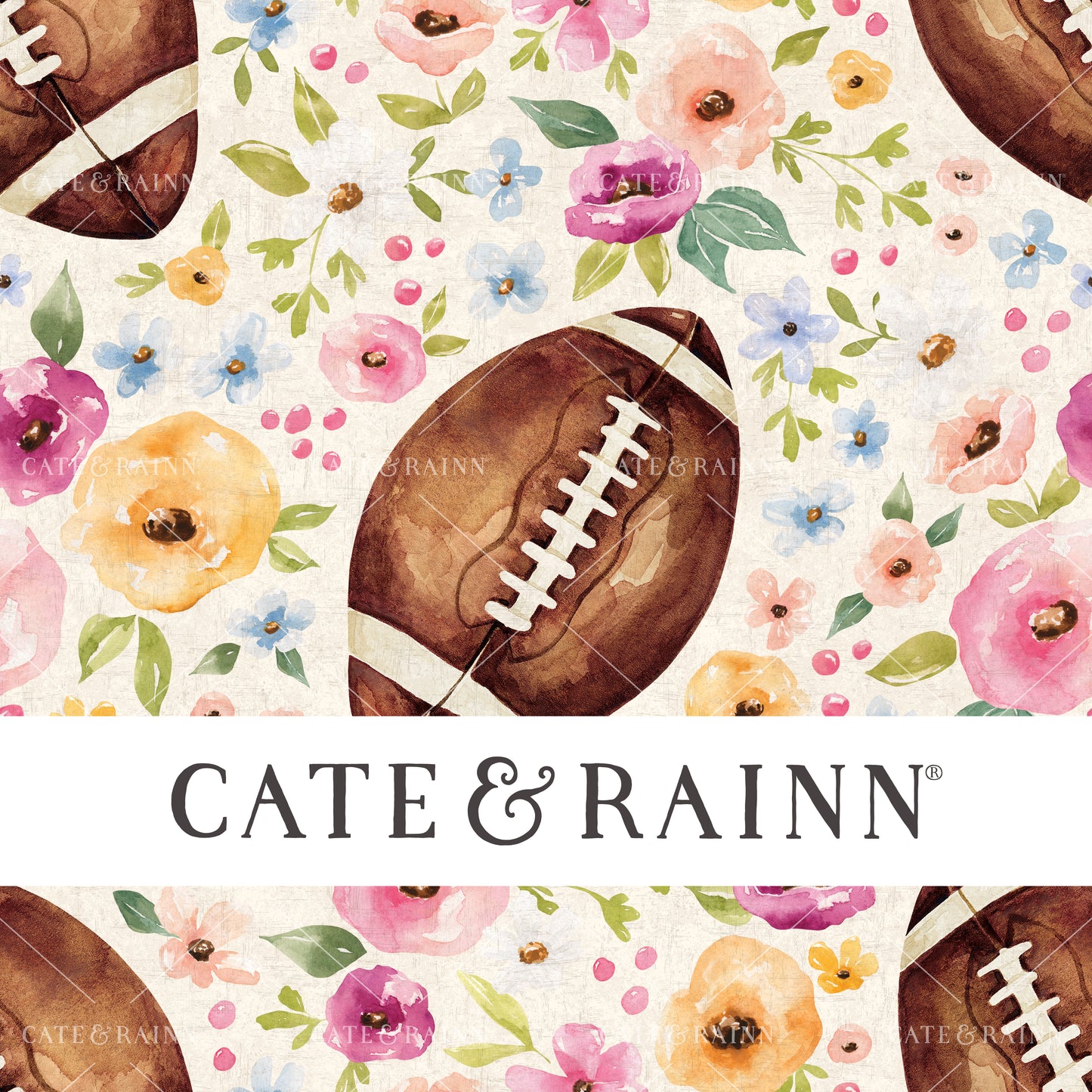 Cate & Rainn Melody Football Floral Cream