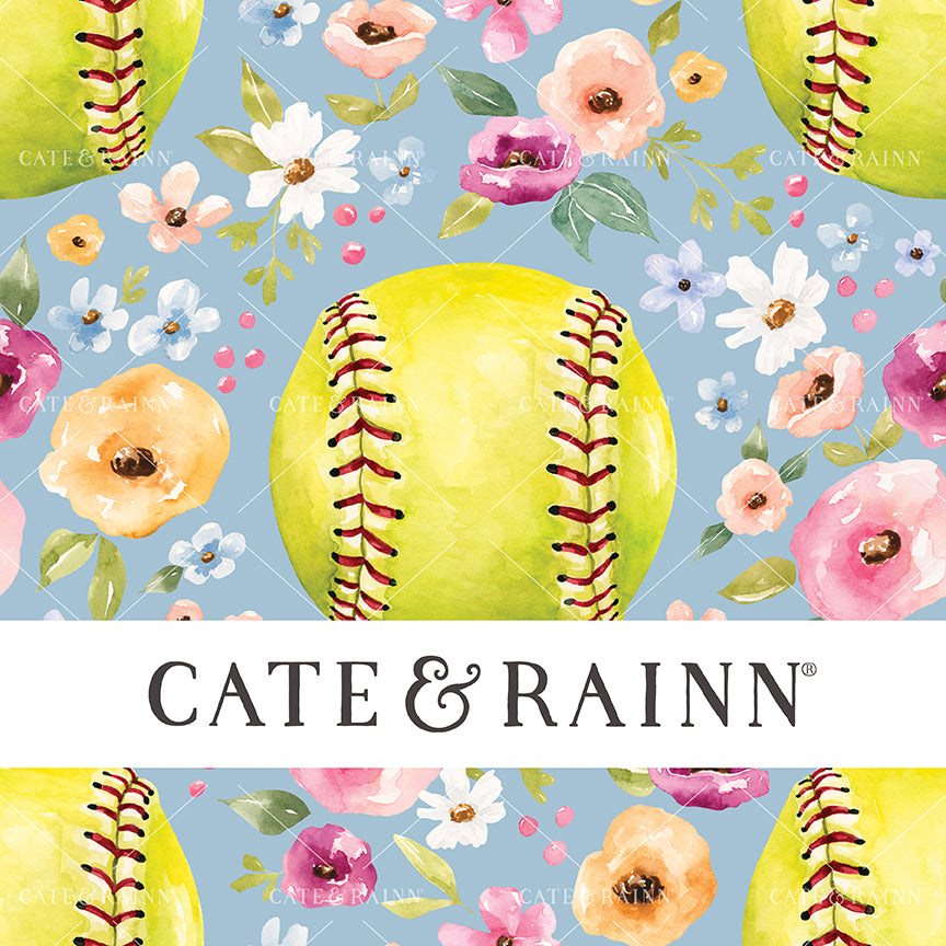 Cate & Rainn Melody Softball Floral Blue